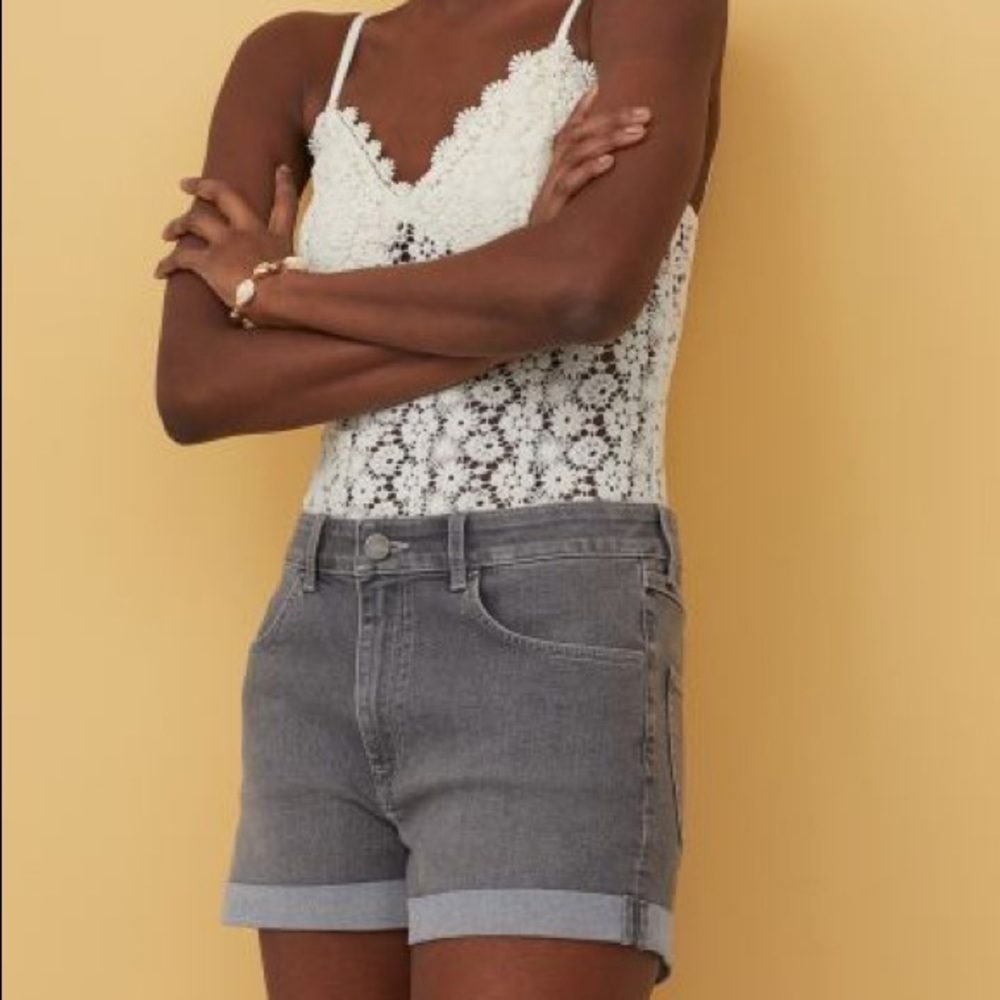 Gray denim shorts